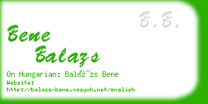 bene balazs business card